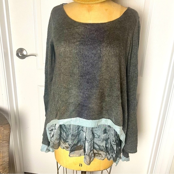Belle France Layered Sweater small Italy Tulle Sequin Tunic Lagenlook Boho - Picture 1 of 6